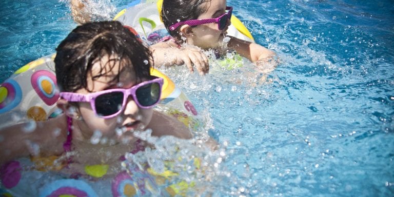 family fun in a pool