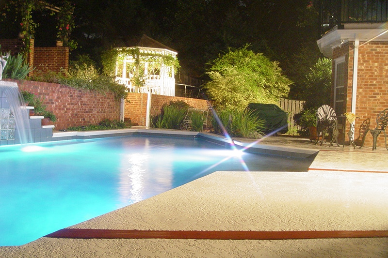 Lighting makes your pool glow in the evening